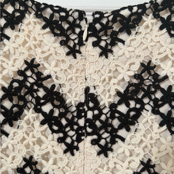 Talbot’s Women’s Black White Floral Lace Crochet Chevron Sheath Dress Career 8 - Picture 10 of 12